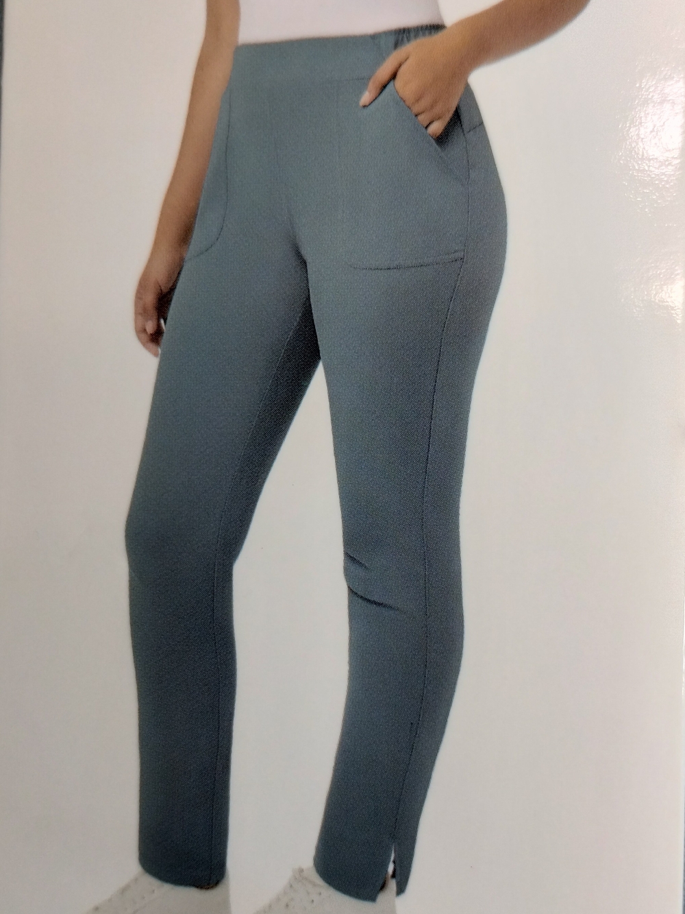 32 Degrees Slim Pull-On Pants in Slate Blue-Green